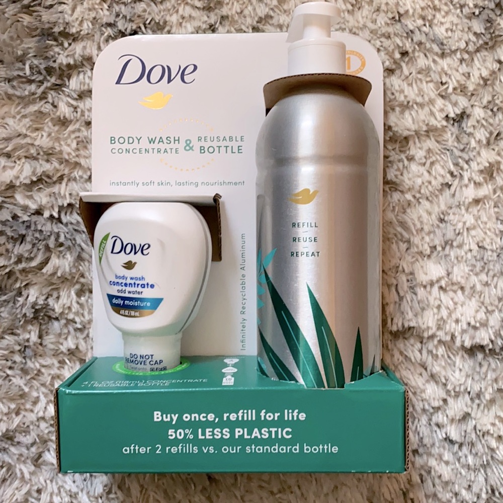 Dove body wash with reusable bottle